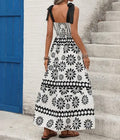 Floral Print Square Neck Maxi Dress