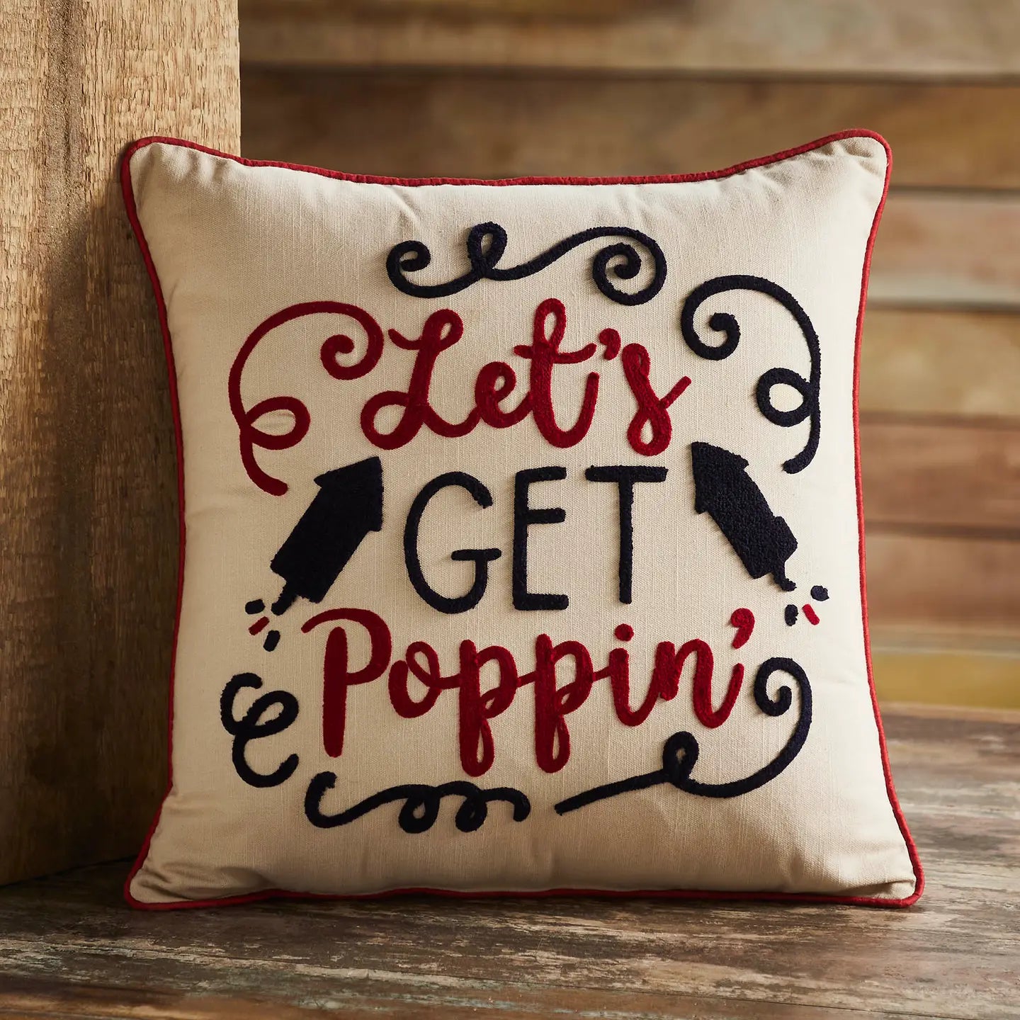 Let's Get Poppin Pillow 18x18
