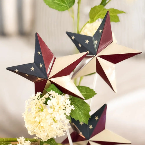 Americana Metal Star Picks Set of 3 – Patriotic Decor 3.5"