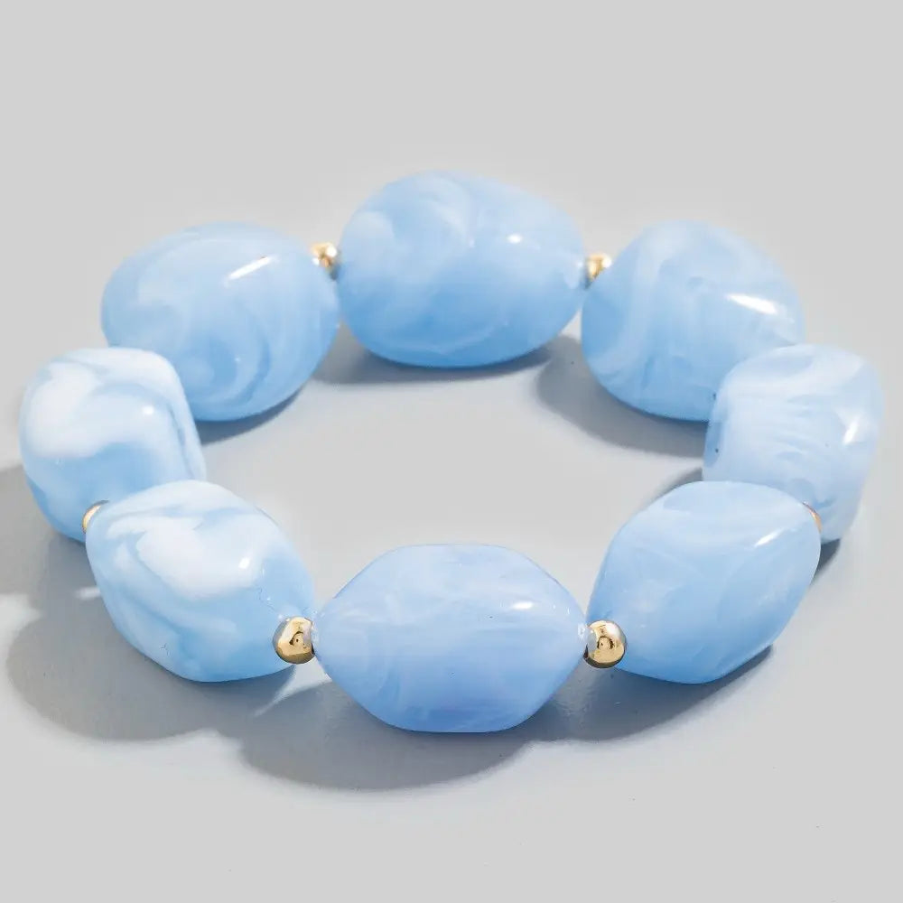 Chunky Marble Resin Beaded Bracelet