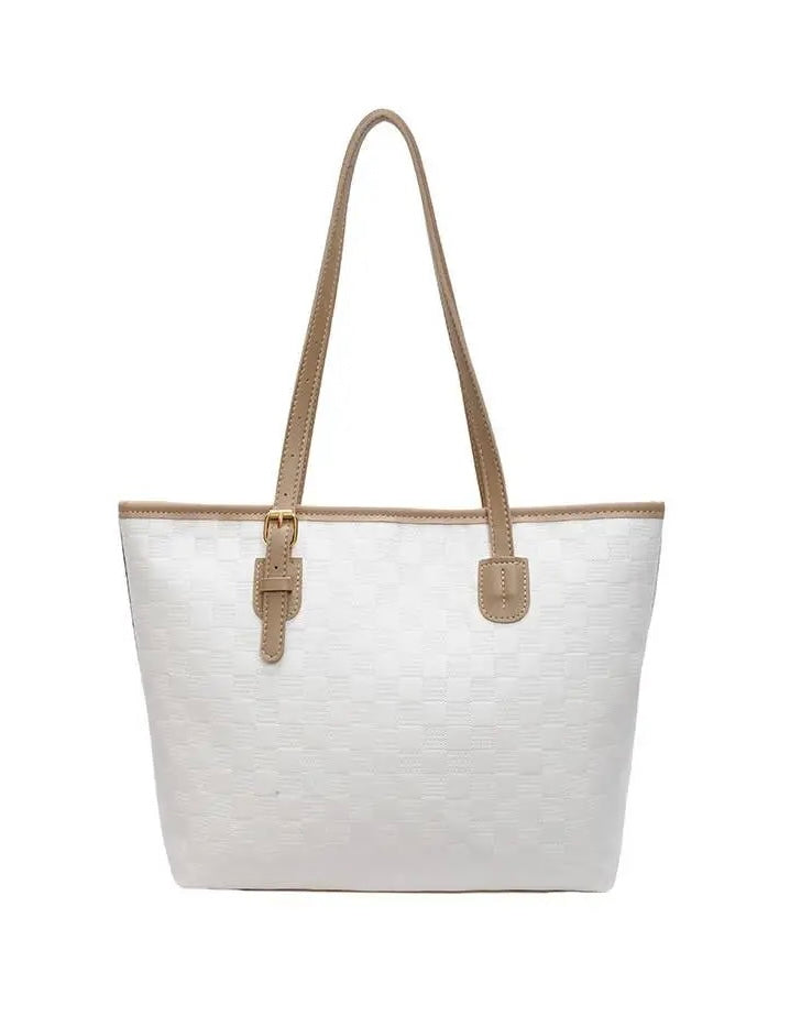Vegan Leather Large Capacity Woven City Tote Bag